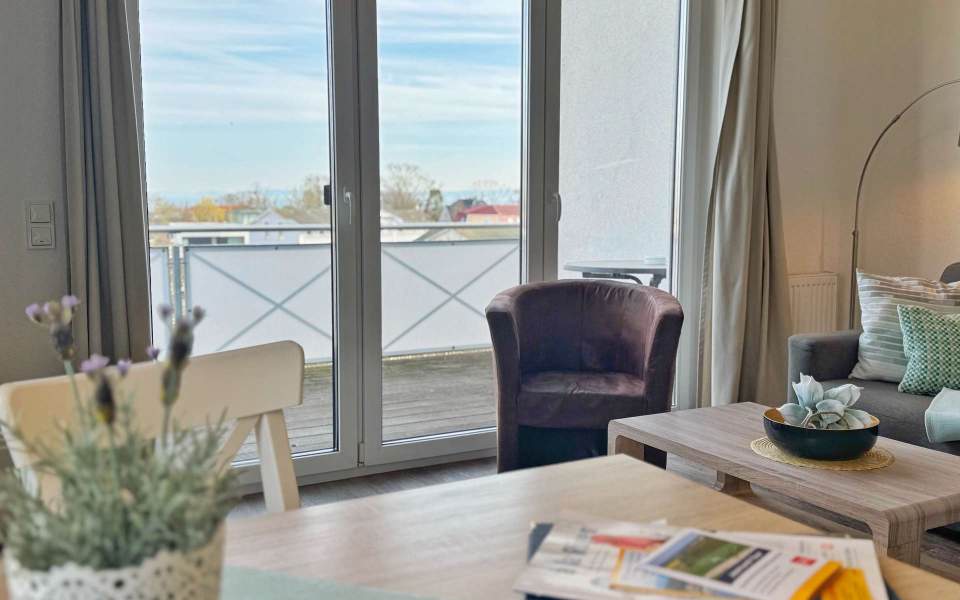 Blick auf Balkon