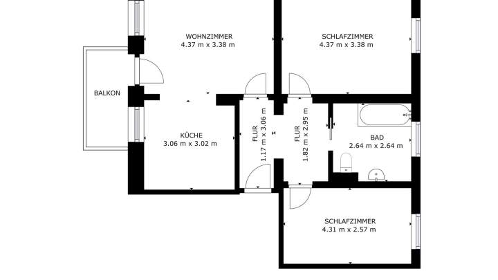 Gut geschnittene 3-Zimmer-Wohnung mit Balkon und Stellplatz in Sassnitz